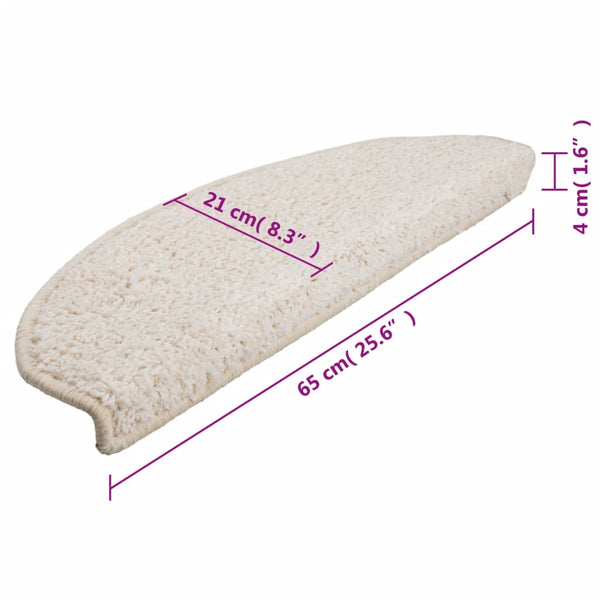 Stufenmatten 10 Stk. 65x21x4 cm Weiß Halbrund Groß