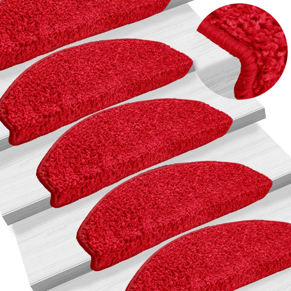 Stufenmatten 10 Stk. 65x21x4 cm Rot Halbrund Groß