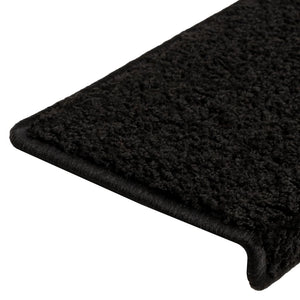 Stufenmatten 10 Stk. 65x21x4 cm Schwarz Rechteckiger Rand