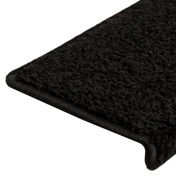 Stufenmatten 10 Stk. 65x21x4 cm Schwarz Rechteckiger Rand