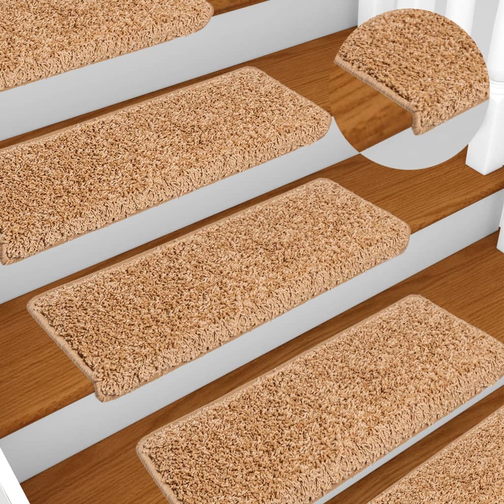 Stufenmatten 10 Stk. 65x21x4 cm Beige Rechteckiger Rand