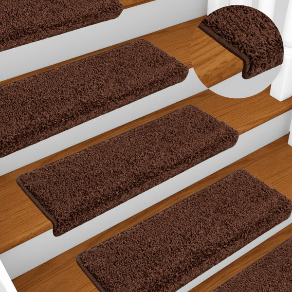 Stufenmatten 10 Stk. 65x21x4 cm Braun Rechteckiger Rand