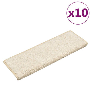 Stufenmatten 10 Stk. 65x21x4 cm Weiß Rechteckiger Rand