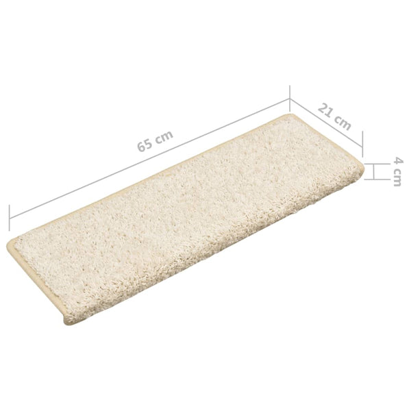 Stufenmatten 10 Stk. 65x21x4 cm Weiß Rechteckiger Rand