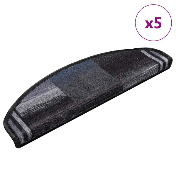 Stufenmatten Selbstklebend 5 Stk. 65x21x4 cm Schwarz Grau