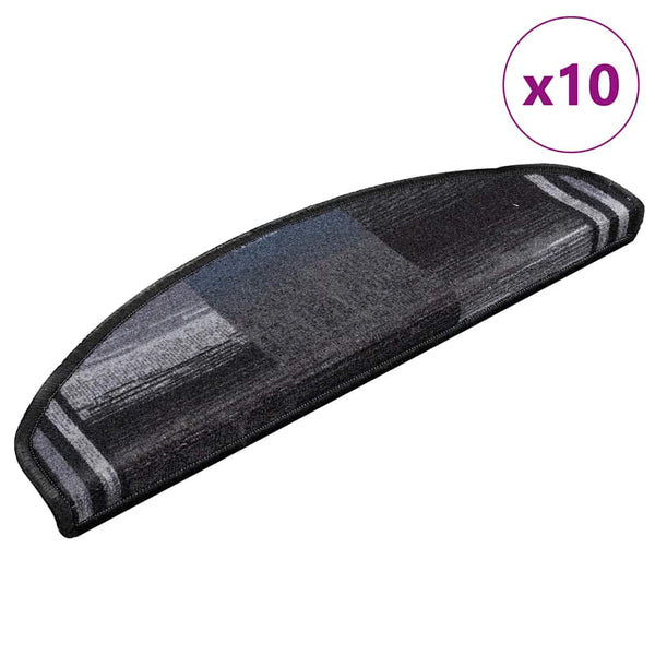 Stufenmatten Selbstklebend 10 Stk 65x21x4 cm Schwarz Grau