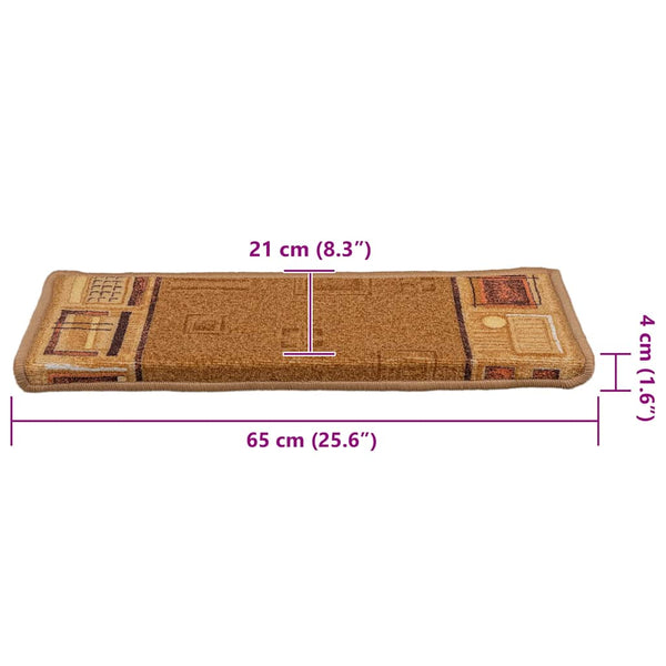 Stufenmatten Selbstklebend 5 Stk. 65x21x4 cm Beige