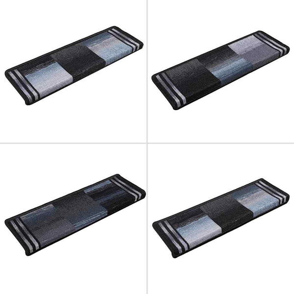 Stufenmatten Selbstklebend 10 Stk 65x21x4 cm Schwarz Grau