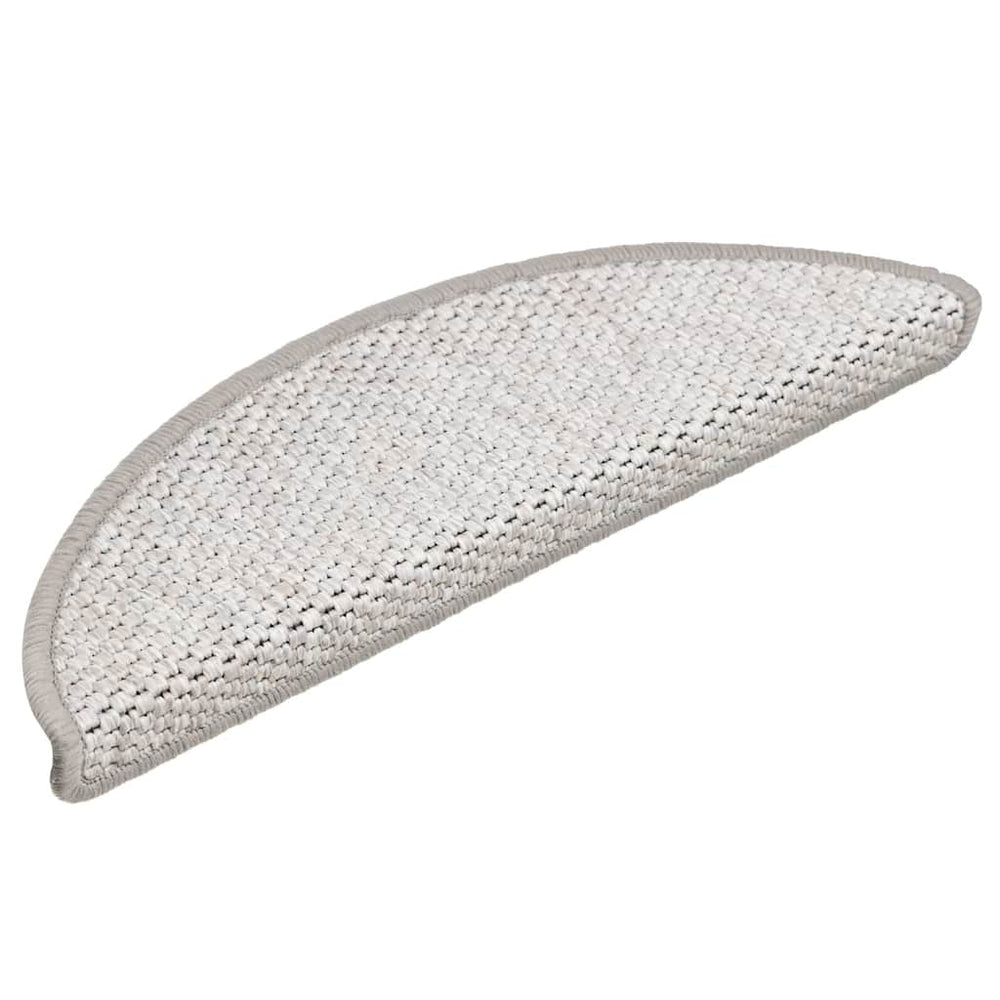 Selbstklebende Treppenmatten Sisal-Optik Platina, 15 Stk.