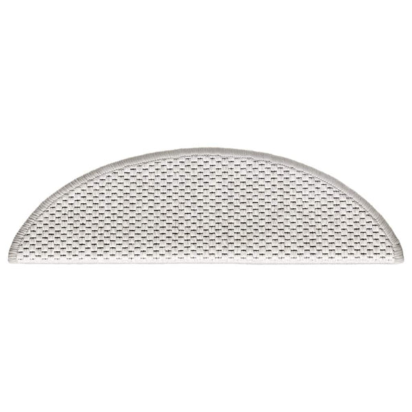 Selbstklebende Treppenmatten Sisal-Optik Platina, 15 Stk.
