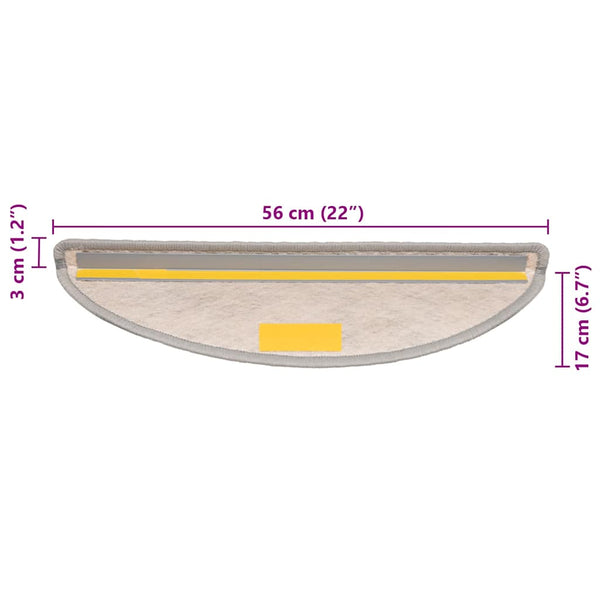 Selbstklebende Treppenmatten Sisal-Optik Platina, 15 Stk.
