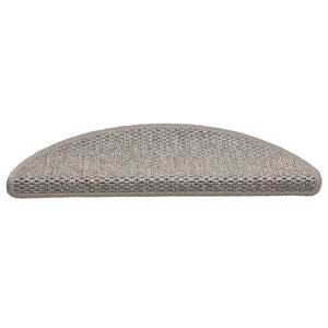 Selbstklebende Treppenmatten Sisal-Optik Silber 15er Set