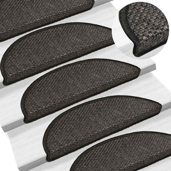Sisal Treppenmatten Selbstklebend Anthrazit 15 Stk.