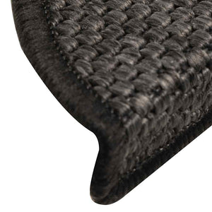 Sisal Treppenmatten Selbstklebend Anthrazit 15 Stk.