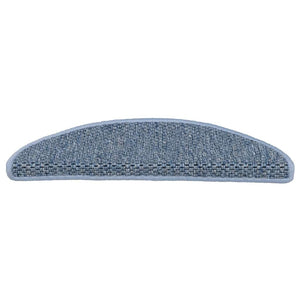 Selbstklebende Treppenmatten Sisal-Optik Blau, 15er Set
