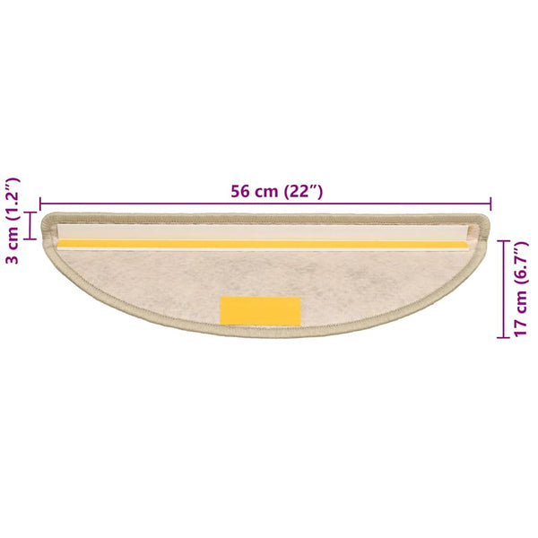 Sisal Treppenmatten Selbstklebend Hellgrün 15 Stk