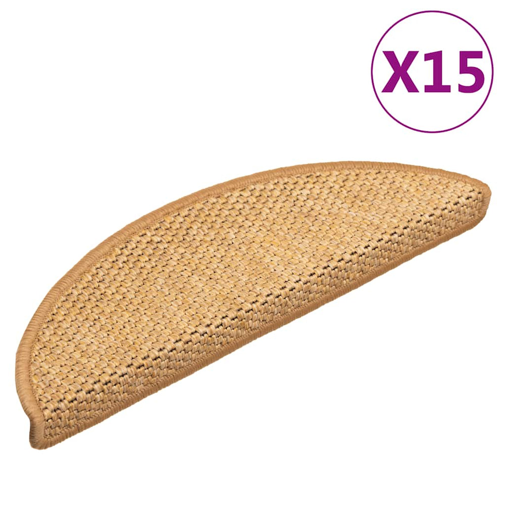 Selbstklebende Treppenmatten im Sisal-Look, 15er Set