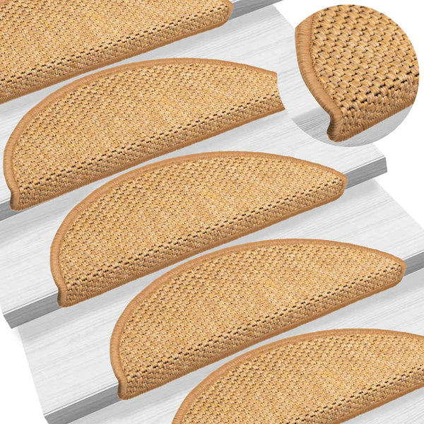 Selbstklebende Treppenmatten im Sisal-Look, 15er Set