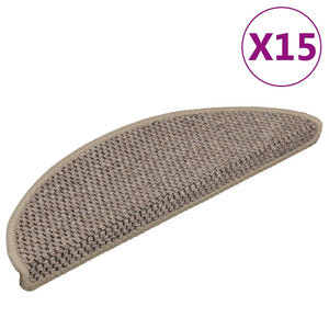 Selbstklebende Treppenmatten Sisal Dunkelbeige 15 Stk.