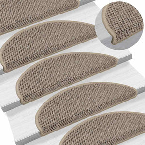 Selbstklebende Treppenmatten Sisal Dunkelbeige 15 Stk.