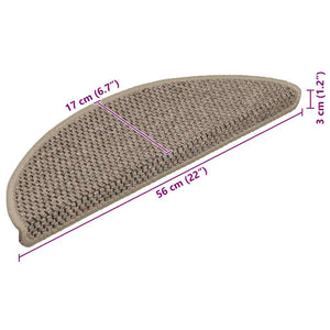 Selbstklebende Treppenmatten Sisal Dunkelbeige 15 Stk.