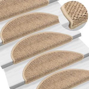 Sisal Treppenmatten Selbstklebend Sand 15er Set