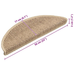 Sisal Treppenmatten Selbstklebend Sand 15er Set