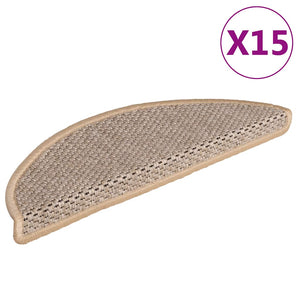Sisal Treppenmatten Selbstklebend Hellbeige 15 Stk.