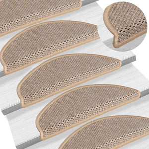 Sisal Treppenmatten Selbstklebend Hellbeige 15 Stk.