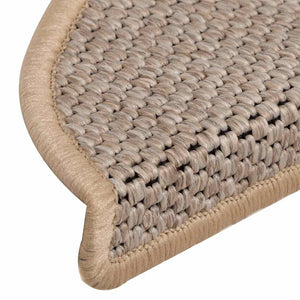 Sisal Treppenmatten Selbstklebend Hellbeige 15 Stk.