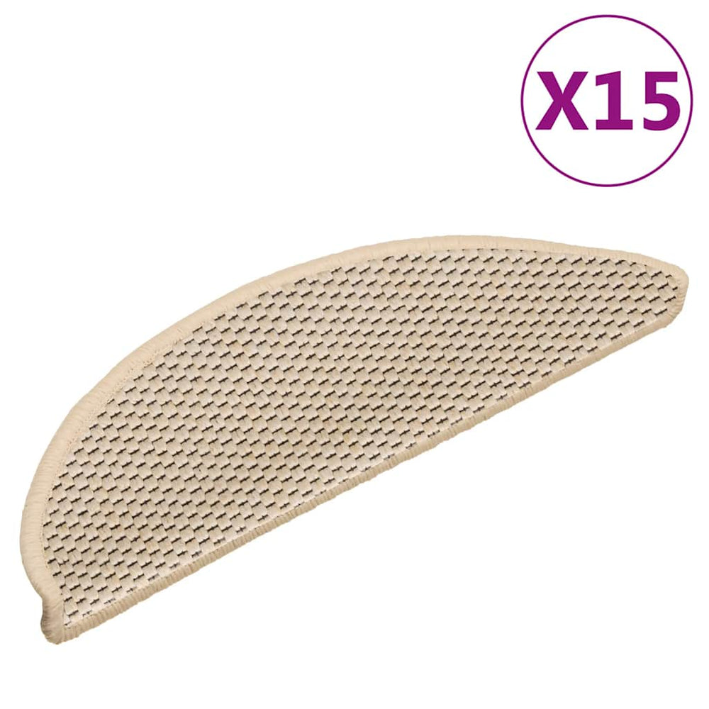 Selbstklebende Treppenmatten Sisal Optik Berber, 15er Set