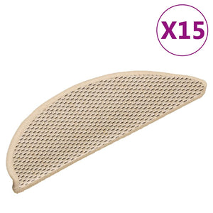 Selbstklebende Treppenmatten Sisal Optik Berber, 15er Set