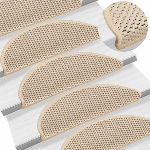 Selbstklebende Treppenmatten Sisal Optik Berber, 15er Set