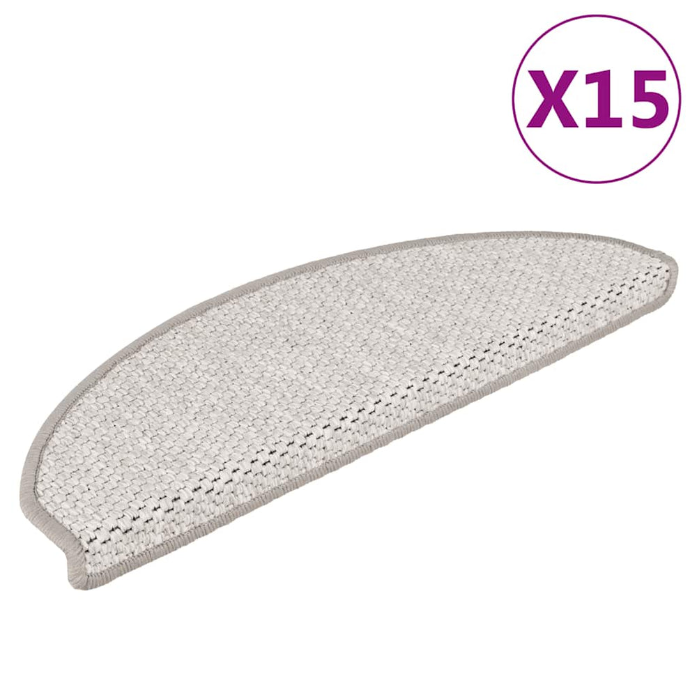 Selbstklebende Treppenmatten Sisal-Optik, 15er-Set