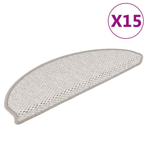 Selbstklebende Treppenmatten Sisal-Optik, 15er-Set