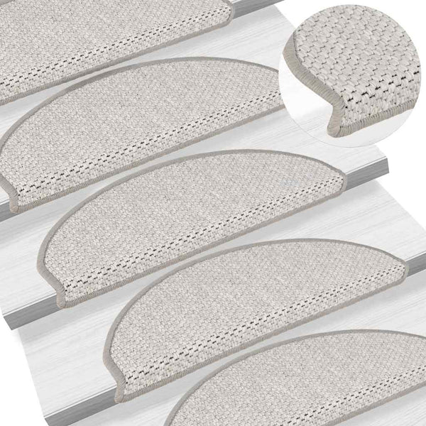 Selbstklebende Treppenmatten Sisal-Optik, 15er-Set