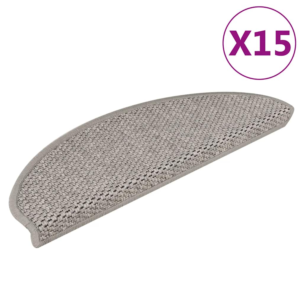 vidaXL Tapis de Marche Auto-adhésifs Effet Sisal 15 pcs. 65x21x4 Argenté