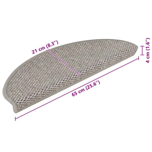 vidaXL Tapis de Marche Auto-adhésifs Effet Sisal 15 pcs. 65x21x4 Argenté
