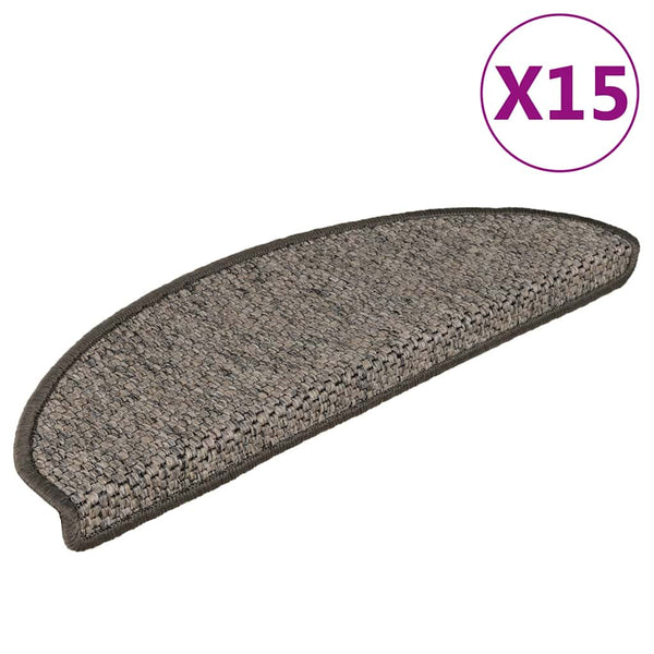 Selbstklebende Treppenmatten Sisal Grau-Beige 15 Stk.