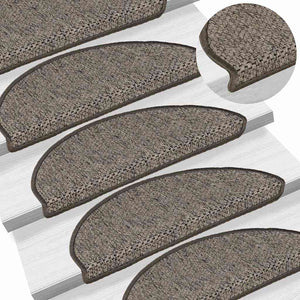Selbstklebende Treppenmatten Sisal Grau-Beige 15 Stk.
