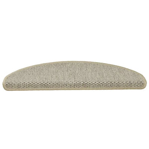 Treppenmatten Selbstklebend Sisal-Optik Hellbeige 15er Set