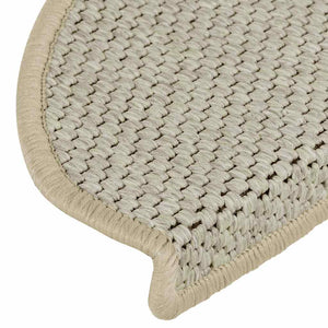Treppenmatten Selbstklebend Sisal-Optik Hellbeige 15er Set