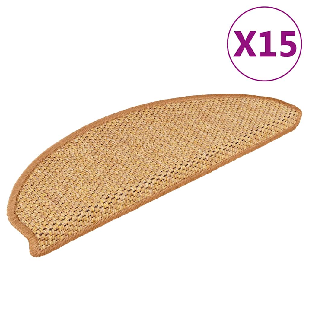 Selbstklebende Treppenmatten Sisal-Optik, 15er Set