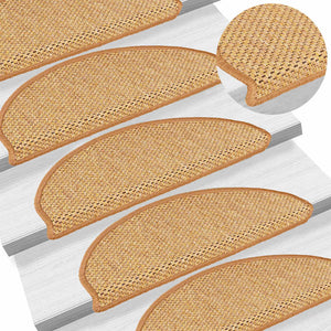 Selbstklebende Treppenmatten Sisal-Optik, 15er Set