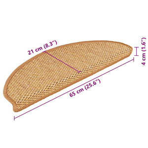 Selbstklebende Treppenmatten Sisal-Optik, 15er Set