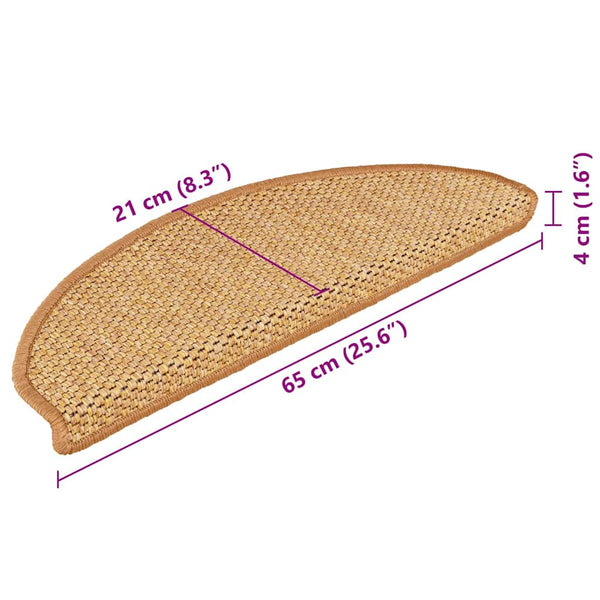 Selbstklebende Treppenmatten Sisal-Optik, 15er Set