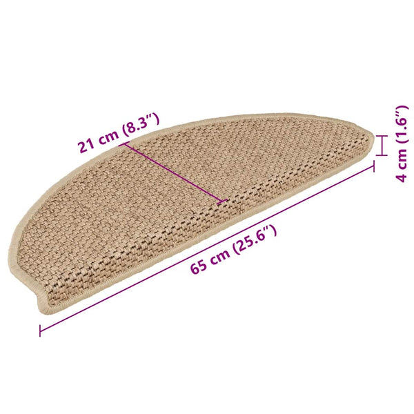 Sisal Treppenmatten Selbstklebend Sand 15 Stk.