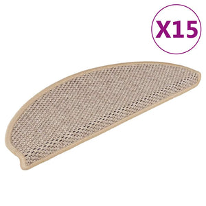 Sisal Treppenmatten Selbstklebend Hellbeige 15er Set