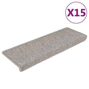 Treppenmatten Selbstklebend Sisal Optik, 15er Set