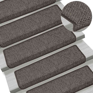 Sisal Treppenmatten Selbstklebend Grau & Beige 15er Set